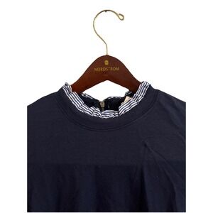 Elaine Rose Dress Women's S Navy Blue Long Sleeve A Line Sexy Academia Preppy